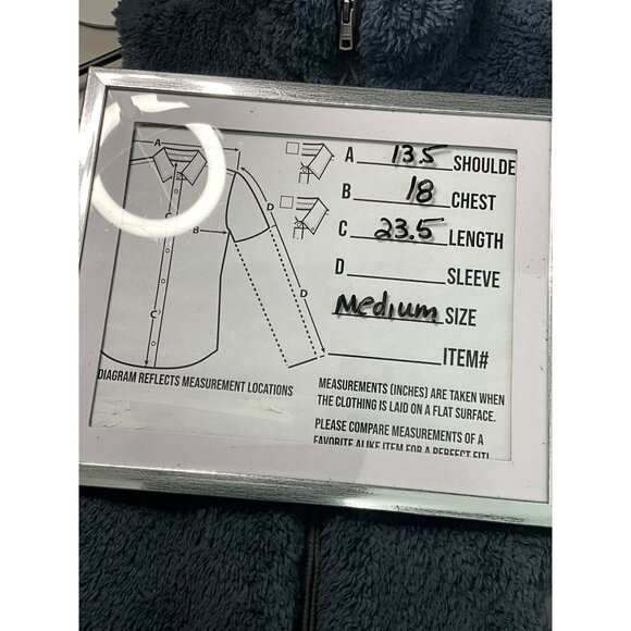 Patagonia Women's Medium Fleece Vest Dark Blue/Gray Sherpa Zip-Up High Collar - Picture 5 of 5